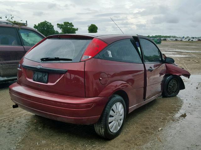 1FAFP31N57W207191 - 2007 FORD FOCUS ZX3 BURGUNDY photo 4