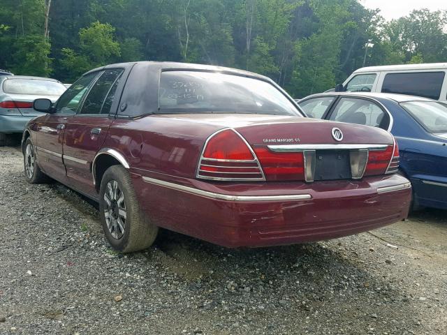 2MEFM74W74X635728 - 2004 MERCURY GRAND MARQ BURGUNDY photo 3