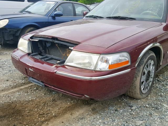 2MEFM74W74X635728 - 2004 MERCURY GRAND MARQ BURGUNDY photo 9