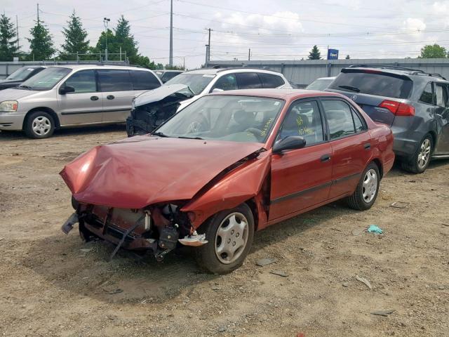 1Y1SK5481XZ438429 - 1999 CHEVROLET GEO PRIZM RED photo 2