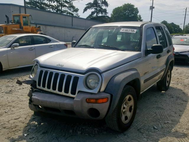 1J4GK48K74W212347 - 2004 JEEP LIBERTY SP SILVER photo 2