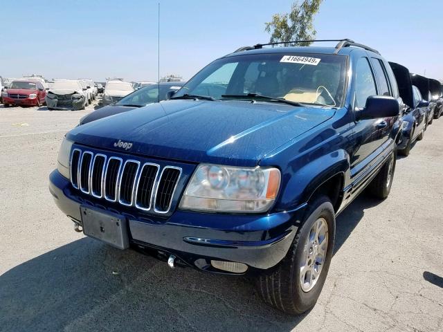 1J4GW58S21C592107 - 2001 JEEP GRAND CHER BLUE photo 2