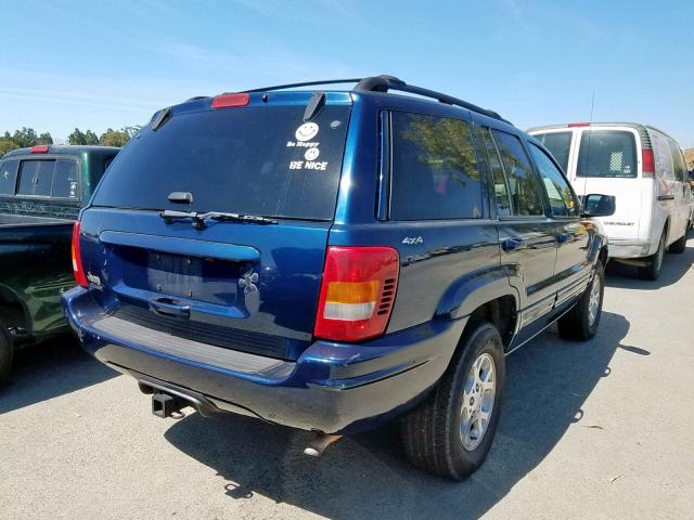 1J4GW58S21C592107 - 2001 JEEP GRAND CHER BLUE photo 4