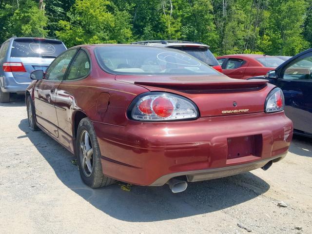 1G2WP12K5YF274429 - 2000 PONTIAC GRAND PRIX BURGUNDY photo 3