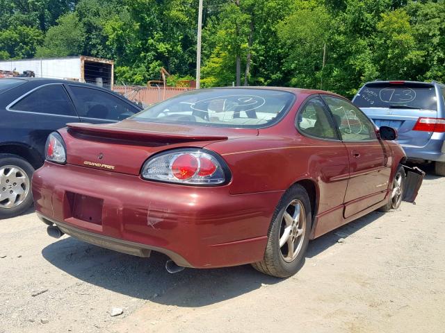 1G2WP12K5YF274429 - 2000 PONTIAC GRAND PRIX BURGUNDY photo 4