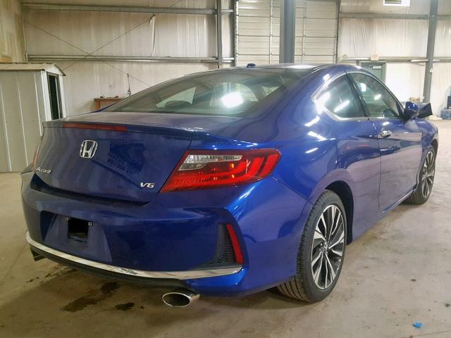 1HGCT2B83GA006609 - 2016 HONDA ACCORD EXL BLUE photo 4