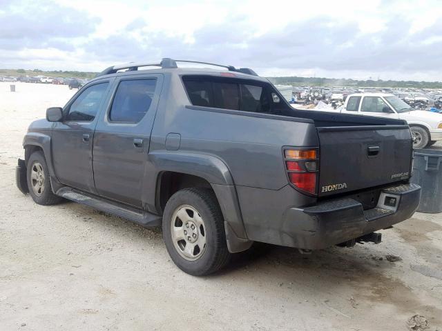 2HJYK16587H501483 - 2007 HONDA RIDGELINE GRAY photo 3