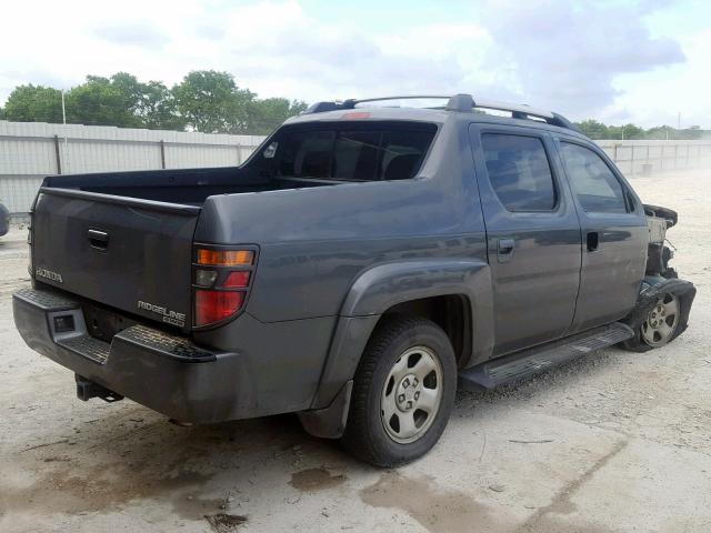 2HJYK16587H501483 - 2007 HONDA RIDGELINE GRAY photo 4