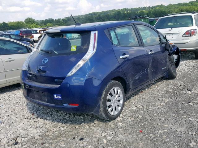 1N4AZ0CP0GC304494 - 2016 NISSAN LEAF S BLUE photo 4