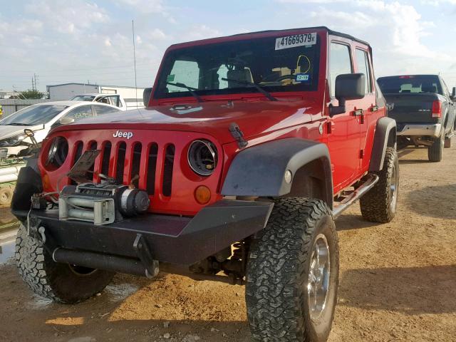 1J4GA39107L174999 - 2007 JEEP WRANGLER X RED photo 2