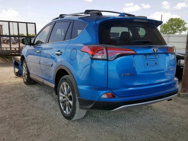 JTMYFREV5JJ181196 - 2018 TOYOTA RAV4 LIMIT BLUE photo 3