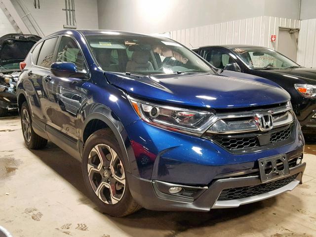 7FARW2H84JE103456 - 2018 HONDA CR-V EXL BLUE photo 1