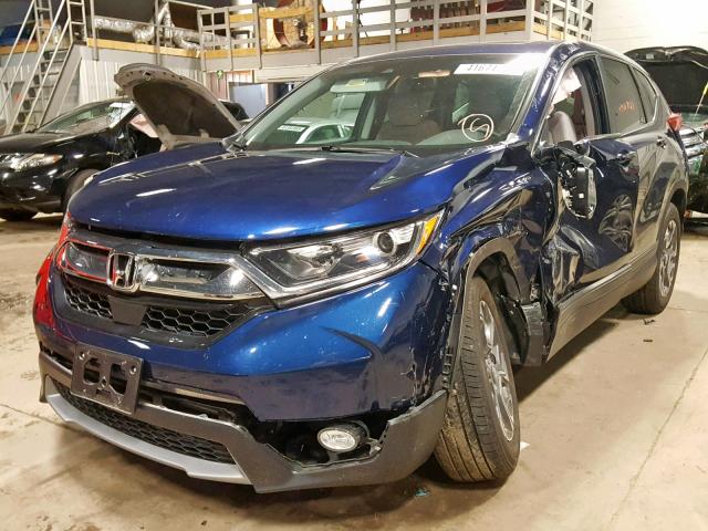 7FARW2H84JE103456 - 2018 HONDA CR-V EXL BLUE photo 2