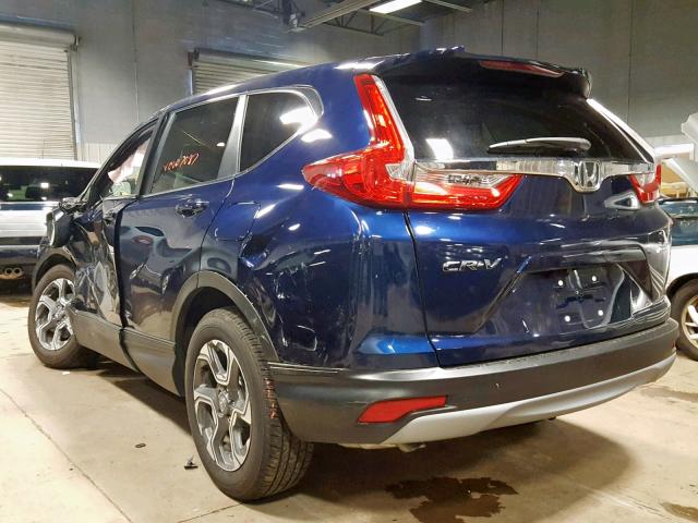 7FARW2H84JE103456 - 2018 HONDA CR-V EXL BLUE photo 3