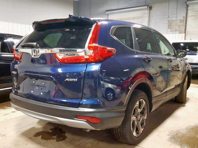 7FARW2H84JE103456 - 2018 HONDA CR-V EXL BLUE photo 4