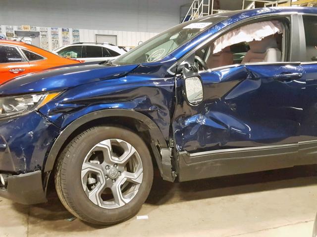 7FARW2H84JE103456 - 2018 HONDA CR-V EXL BLUE photo 9