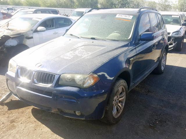 WBXPA93416WG82784 - 2006 BMW X3 3.0I BLUE photo 2