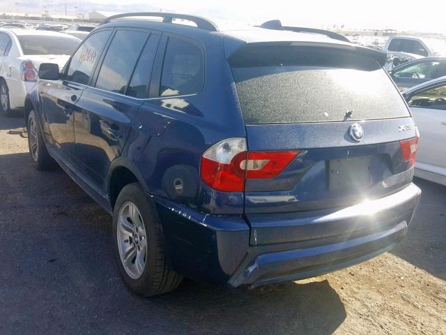 WBXPA93416WG82784 - 2006 BMW X3 3.0I BLUE photo 3