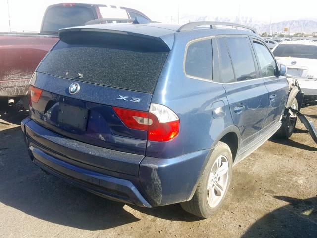 WBXPA93416WG82784 - 2006 BMW X3 3.0I BLUE photo 4