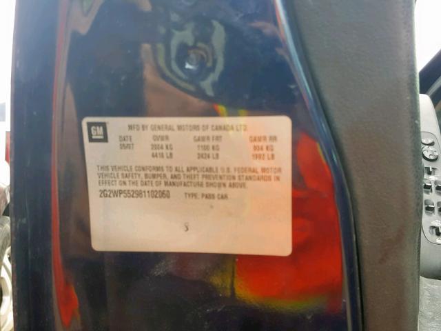 2G2WP552981102060 - 2008 PONTIAC GRAND PRIX BLUE photo 10