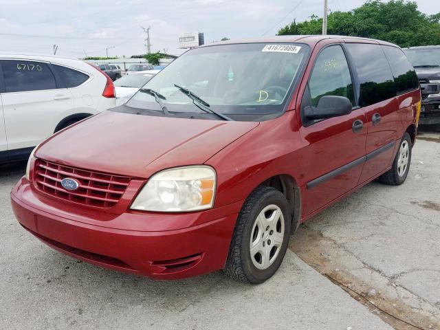 2FMZA50675BA59831 - 2005 FORD FREESTAR S RED photo 2