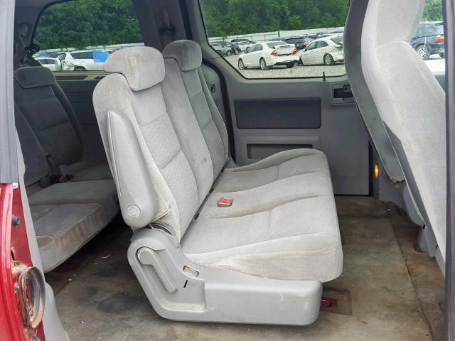 2FMZA50675BA59831 - 2005 FORD FREESTAR S RED photo 6