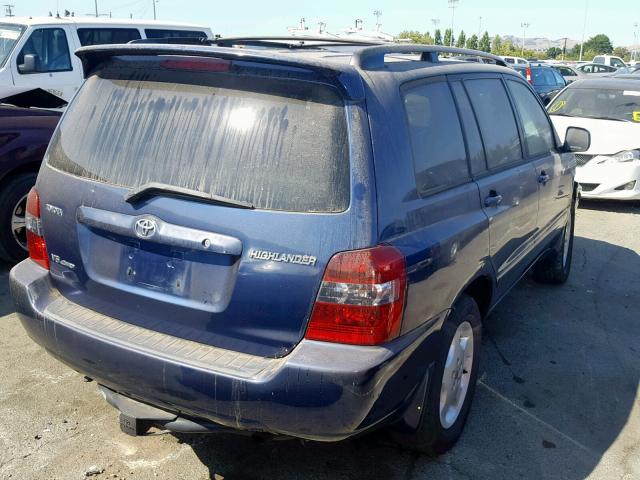 JTEEP21A550076658 - 2005 TOYOTA HIGHLANDER BLUE photo 4