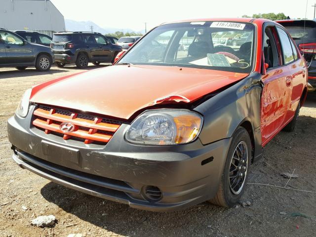 KMHCG45C23U452916 - 2003 HYUNDAI ACCENT GL RED photo 2