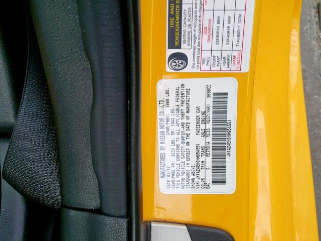 JN1AZ4EH6HM954551 - 2017 NISSAN 370Z BASE YELLOW photo 10