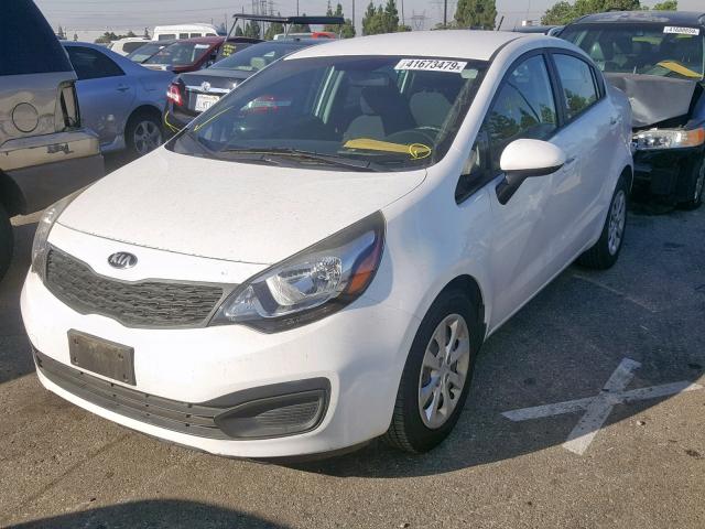 KNADM4A37E6377545 - 2014 KIA RIO LX WHITE photo 2