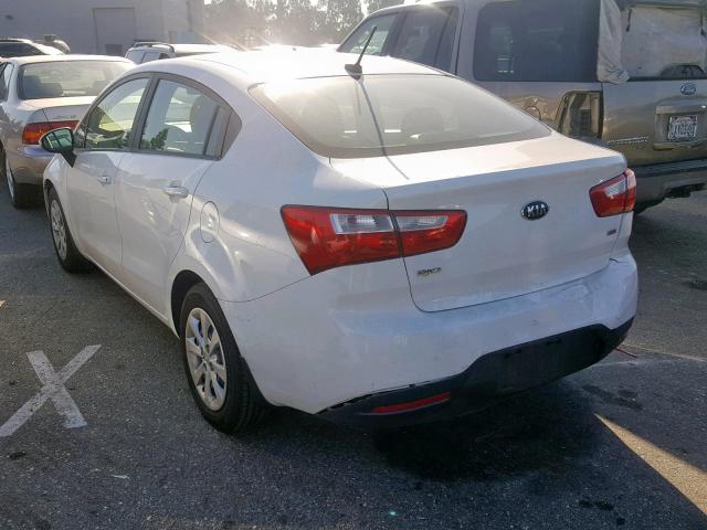 KNADM4A37E6377545 - 2014 KIA RIO LX WHITE photo 3