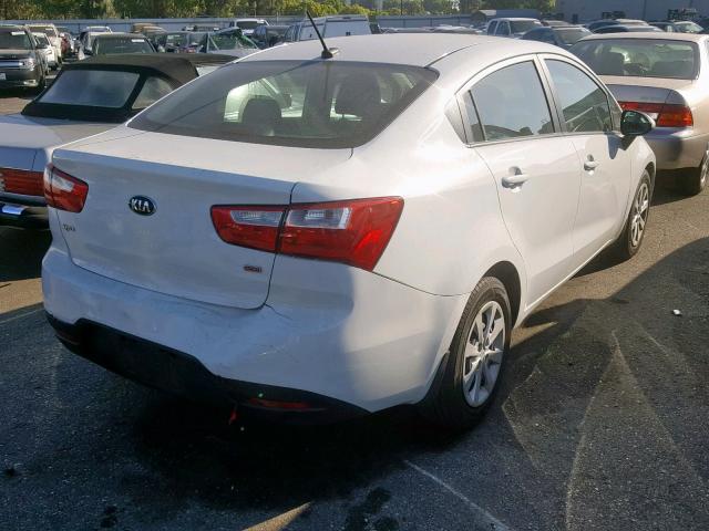 KNADM4A37E6377545 - 2014 KIA RIO LX WHITE photo 4