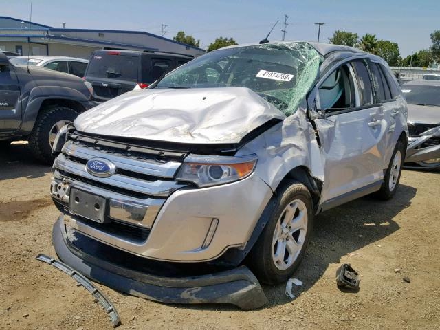 2FMDK3JCXEBB56294 - 2014 FORD EDGE SEL SILVER photo 2