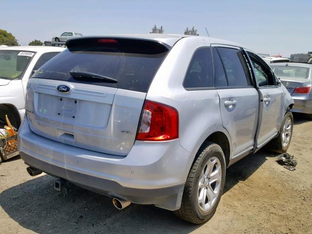 2FMDK3JCXEBB56294 - 2014 FORD EDGE SEL SILVER photo 4