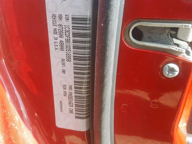 1C3CDFBB1GD516958 - 2016 DODGE DART SXT RED photo 10