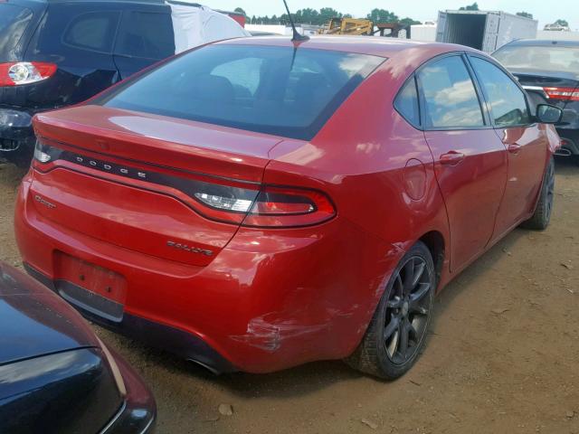 1C3CDFBB1GD516958 - 2016 DODGE DART SXT RED photo 4