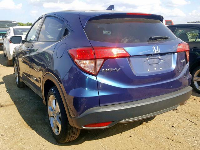 3CZRU6H57GM706642 - 2016 HONDA HR-V EX BLUE photo 3