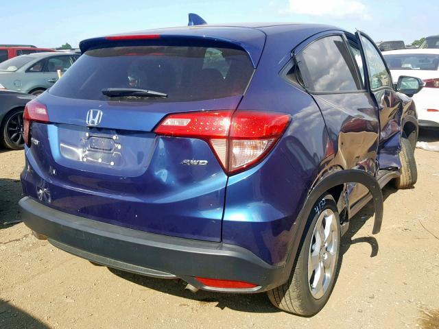 3CZRU6H57GM706642 - 2016 HONDA HR-V EX BLUE photo 4