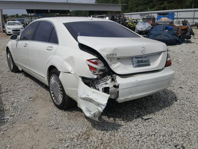 WDDNG71X67A118568 - 2007 MERCEDES-BENZ S 550 WHITE photo 3