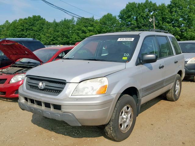 2HKYF18155H560580 - 2005 HONDA PILOT LX SILVER photo 2