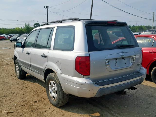 2HKYF18155H560580 - 2005 HONDA PILOT LX SILVER photo 3