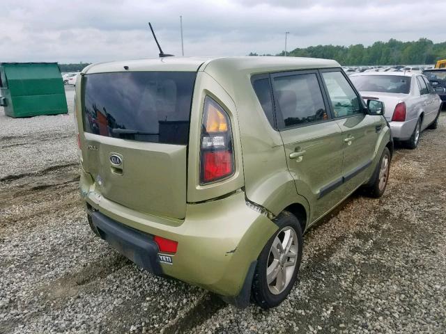 KNDJT2A22B7231533 - 2011 KIA SOUL GREEN photo 4