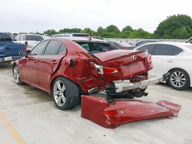 JTHBF5C21B5149295 - 2011 LEXUS IS 250 RED photo 3