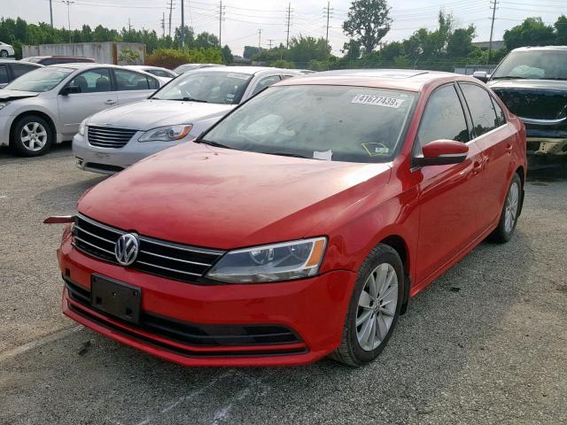 3VWLA7AJ4FM316675 - 2015 VOLKSWAGEN JETTA TDI RED photo 2