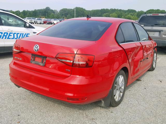 3VWLA7AJ4FM316675 - 2015 VOLKSWAGEN JETTA TDI RED photo 4