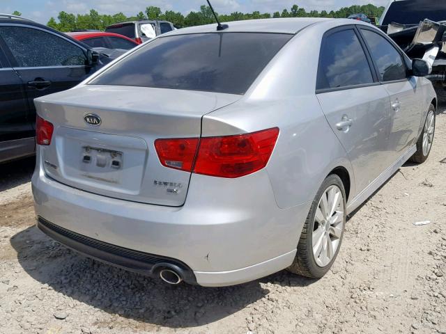 KNAFW4A34D5732873 - 2013 KIA FORTE SX SILVER photo 4