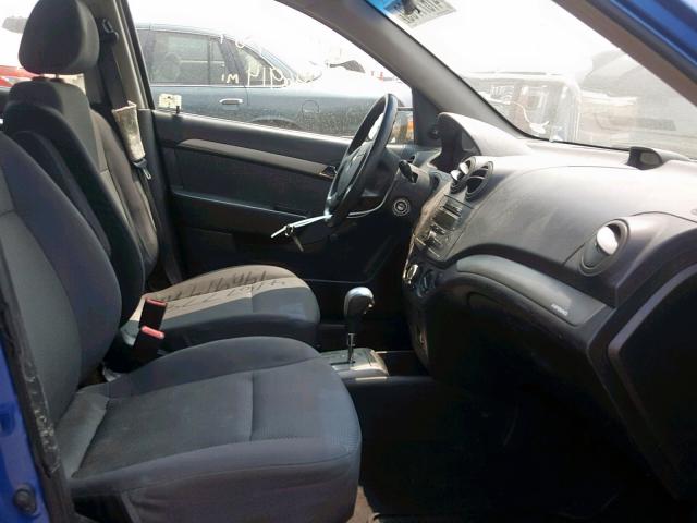 KL1TD56677B113542 - 2007 CHEVROLET AVEO BASE Көк фото 5