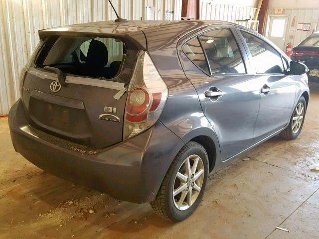 JTDKDTB33C1524618 - 2012 TOYOTA PRIUS C CHARCOAL photo 4