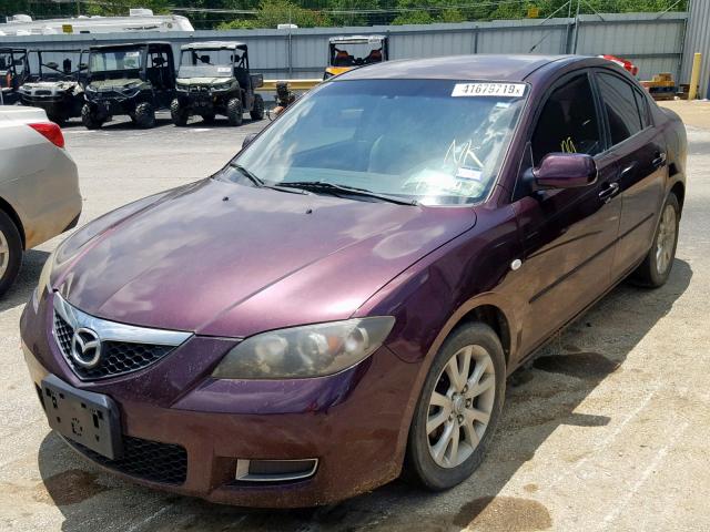 JM1BK32F871744777 - 2007 MAZDA 3 I MAROON photo 2