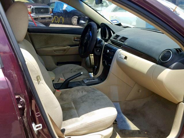 JM1BK32F871744777 - 2007 MAZDA 3 I MAROON photo 5